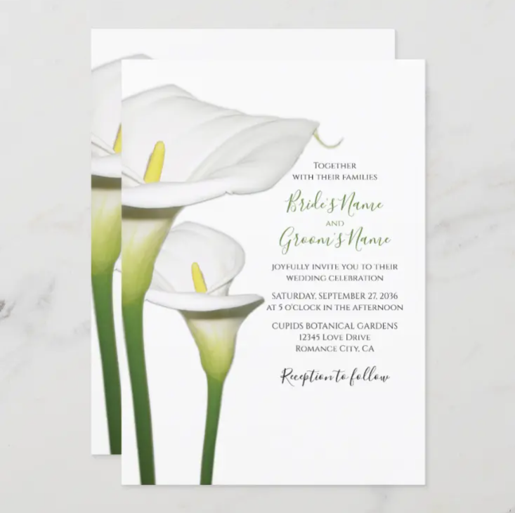 Calla Lily Invitation