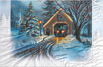 Covered Bridge Christmas Card