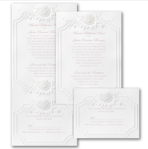 Embossed invitations with Roses for weddings