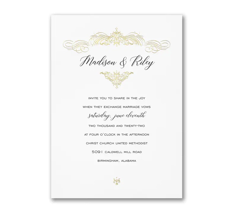 Ornate Gold Wedding Invitation