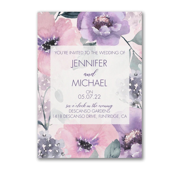 Purple Rose Invitations