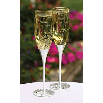 Personalized Wedding Glasses - Wedding Toasting Flutes