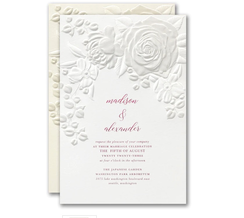 White Rose Wedding Invitations